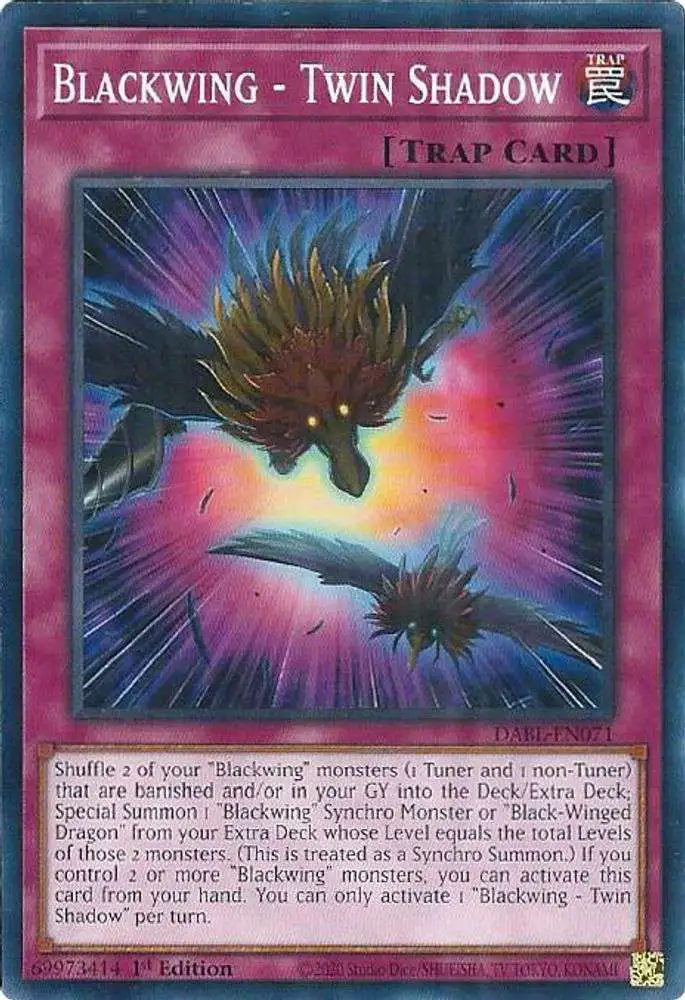 YuGiOh Darkwing Blast Common Blackwing - Twin Shadow DABL-EN071