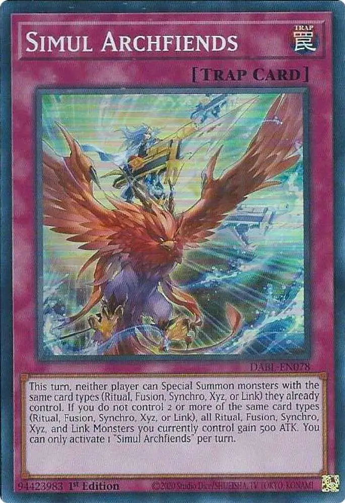 YuGiOh Darkwing Blast Super Rare Simul Archfiends DABL-EN078