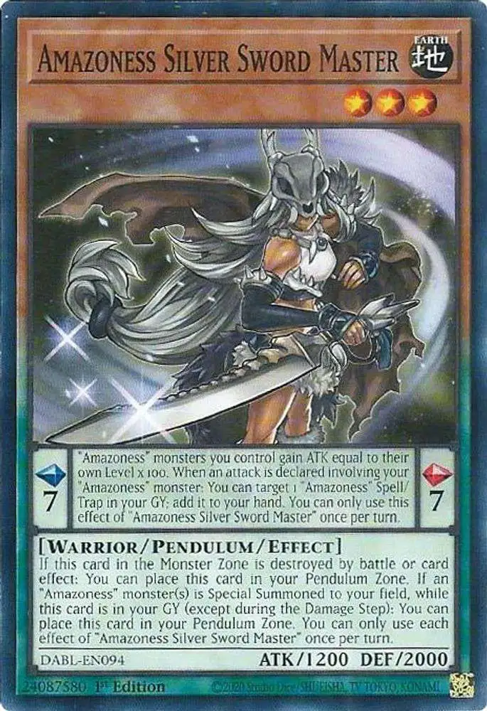 YuGiOh Darkwing Blast Common Amazoness Silver Sword Master DABL-EN094