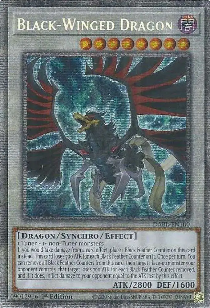 YuGiOh Darkwing Blast Starlight Rare Black-Winged Dragon DABL-EN100