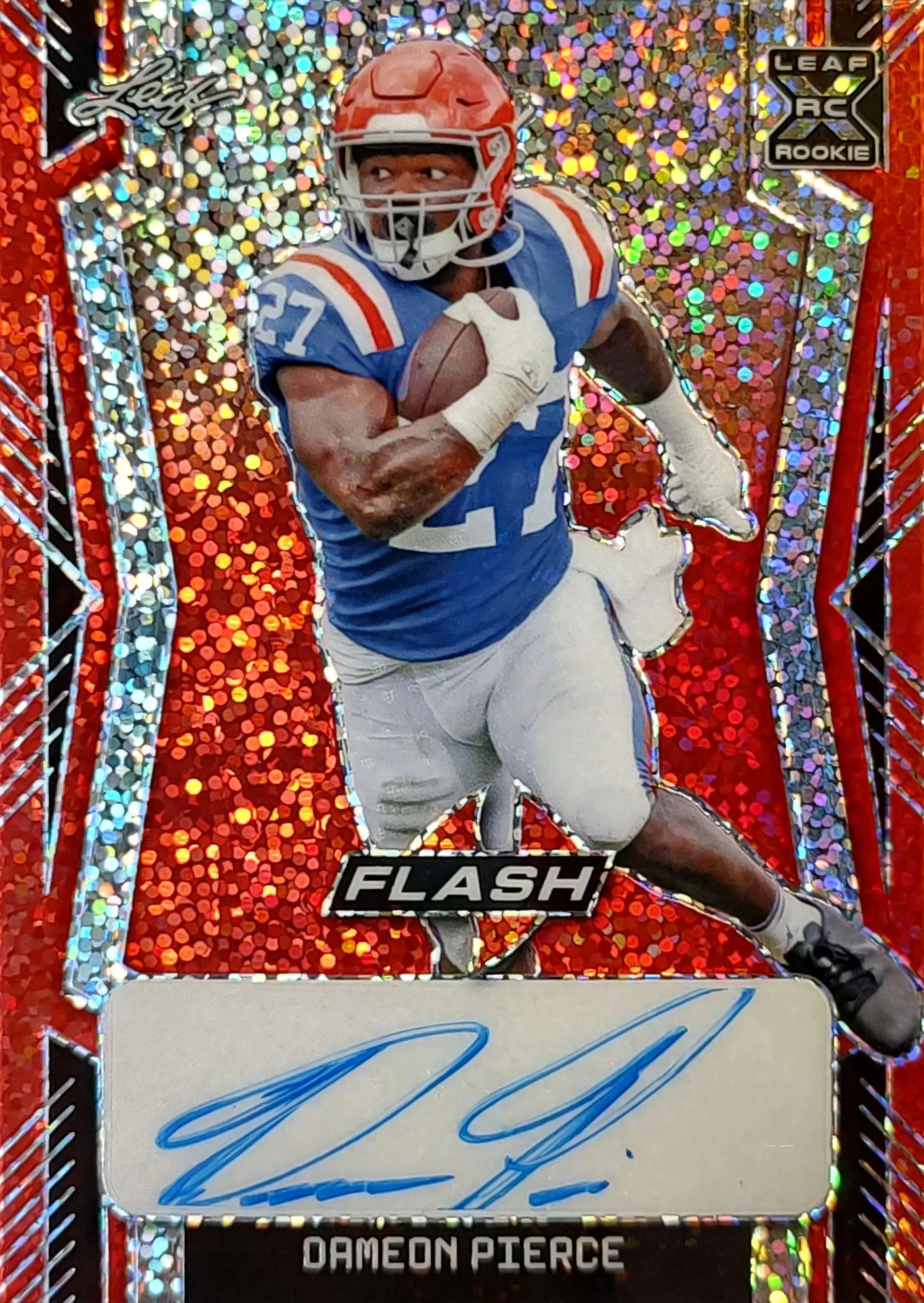 NFL 2022 Leaf Flash Dameon Pierce 1/5 Autographed Single Card BA-DP2 [Rookie]