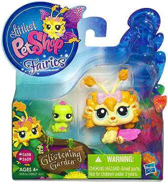 Littlest Pet Shop Fairies Glistening Garden Dandylion Fairy & Inchworm Figure 2-Pack #2608, 2609 [Damaged Package]