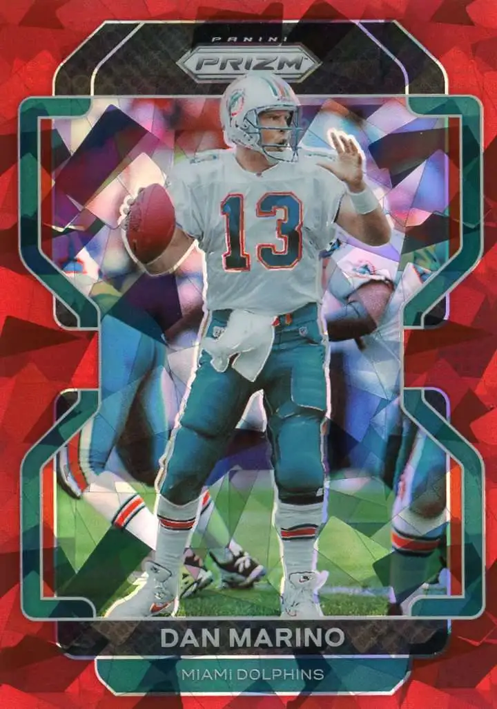 NFL 2021 Panini Prizm Dan Marino Red Cracked Ice Trading Card #112