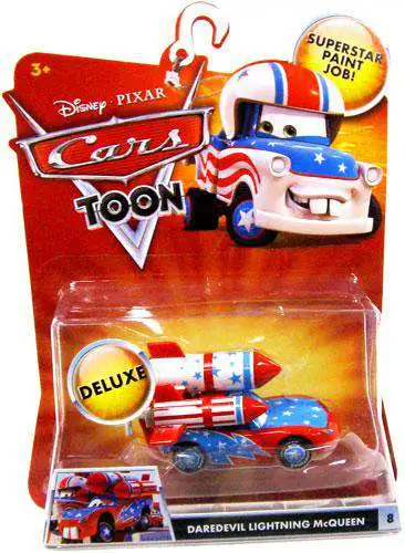 Disney / Pixar Cars Cars Toon Deluxe Oversized Daredevil Lightning McQueen Diecast Car