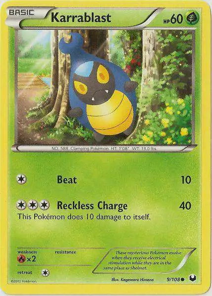 Pokemon Trading Card Game Black & White Dark Explorers Common Karrablast #9