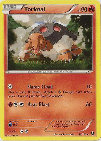Pokemon Trading Card Game Black & White Dark Explorers Uncommon Torkoal #18