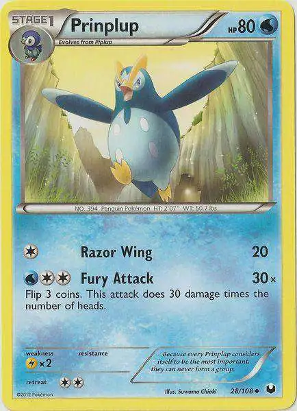Pokemon Trading Card Game Black & White Dark Explorers Uncommon Prinplup #28