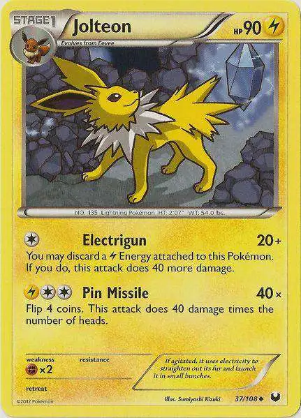 Pokemon Trading Card Game Black & White Dark Explorers Uncommon Jolteon #37