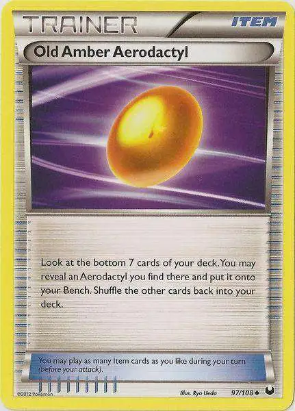 Pokemon Trading Card Game Black White Dark Explorers Single Card Uncommon  Old Amber Aerodactyl 97 - ToyWiz