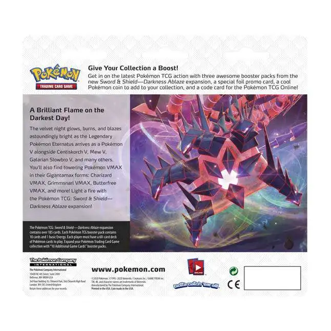 Promo Blister Packs SEALED Details about   Pokémon Sword and Shield Darkness Ablaze 