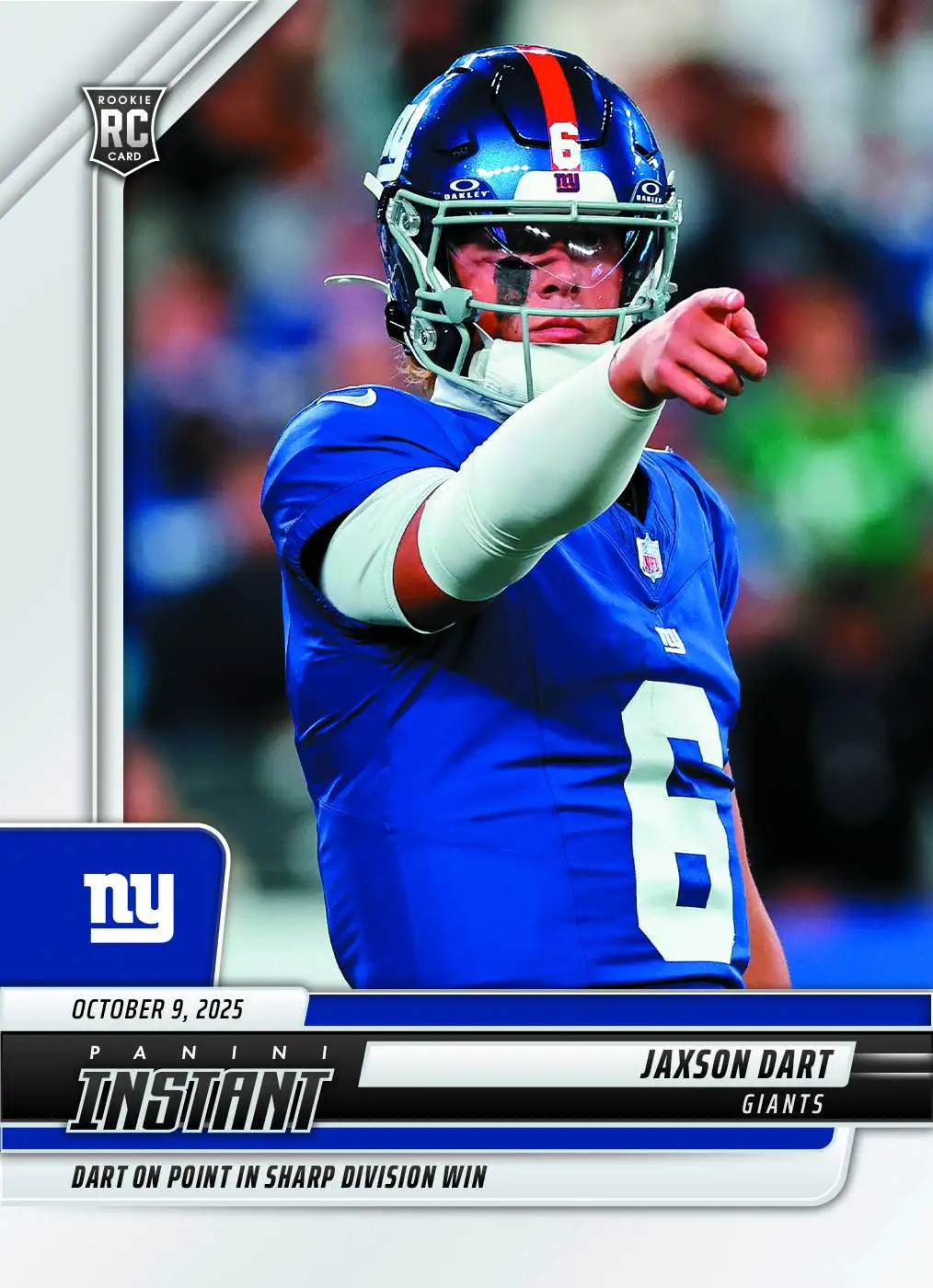 NFL New York Giants 2025 Instant Football Jaxson Dart #137 [Rookie]