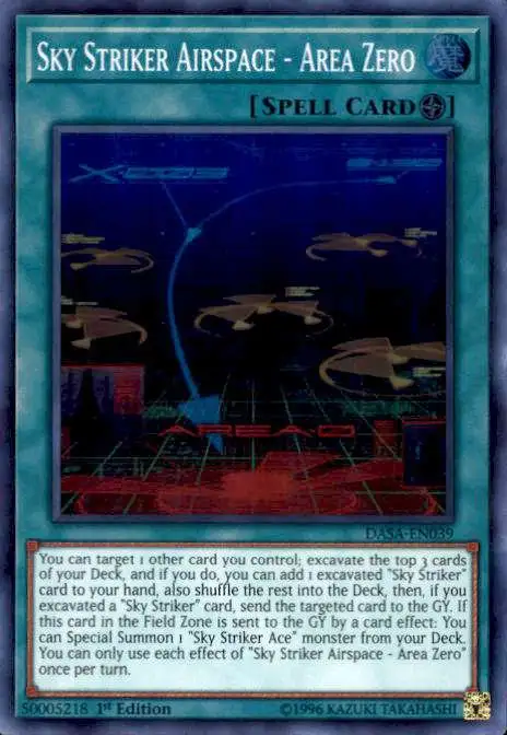 YuGiOh Dark Saviors Super Rare Sky Striker Airspace - Area Zero DASA-EN039