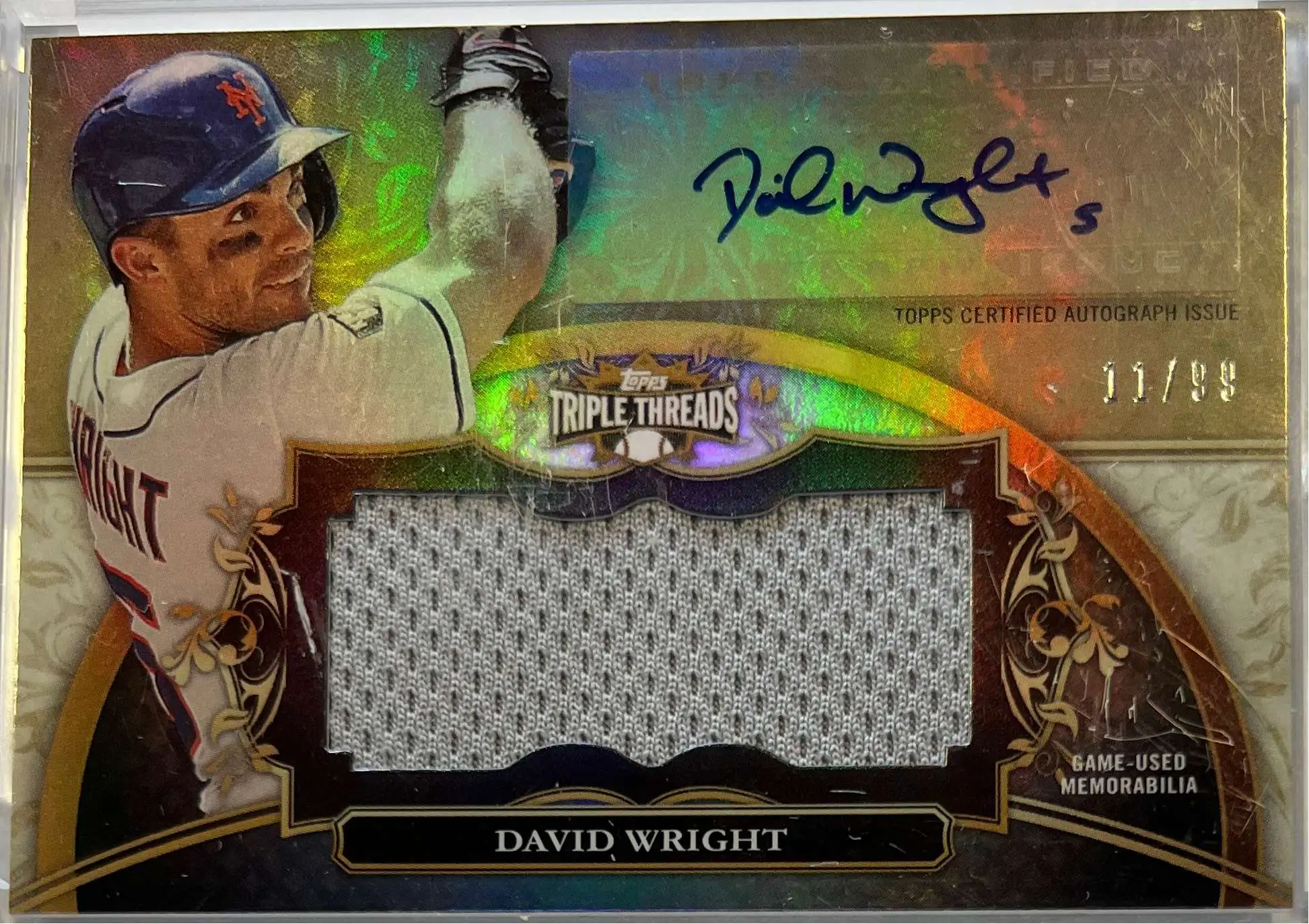 MLB 2013 Triple Threads Baseball David Wright 1199 Autographed Trading Card  UAJR-DW On Card Autograph Topps - ToyWiz