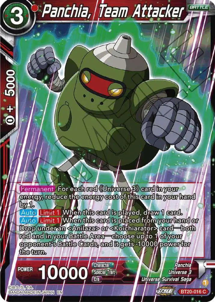 Dragon Ball Super Trading Card Game Power Absorbed Common Panchia, Team Attacker BT20-016