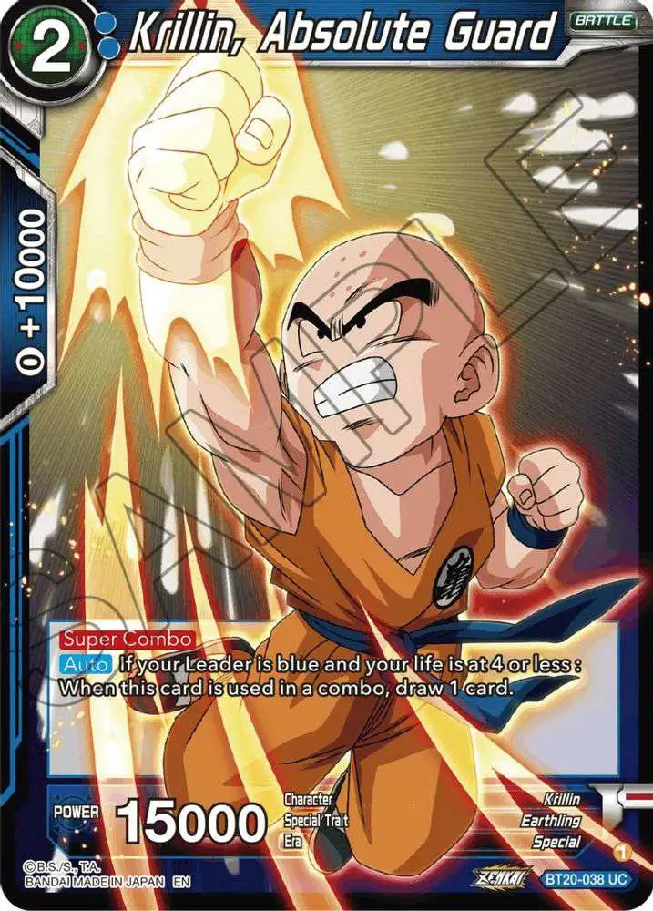 Dragon Ball Super Trading Card Game Power Absorbed Uncommon Krillin, Absolute Guard BT20-038