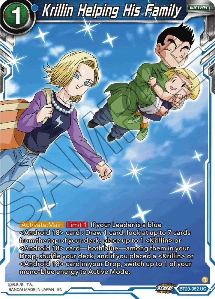 Dragon Ball Super Trading Card Game Power Absorbed Uncommon Krillin Helping His Family BT20-052