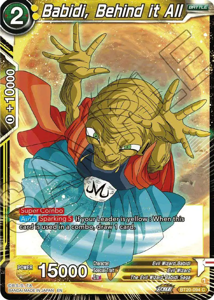 Dragon Ball Super Trading Card Game Power Absorbed Common Babidi, Behind it All BT20-094