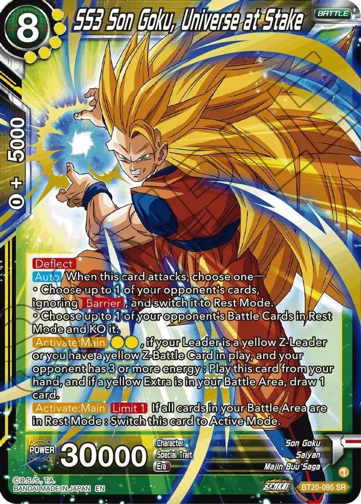 Dragon Ball Super Trading Card Game Power Absorbed Super Rare SS3 Son Goku, Universe at Stake BT20-095