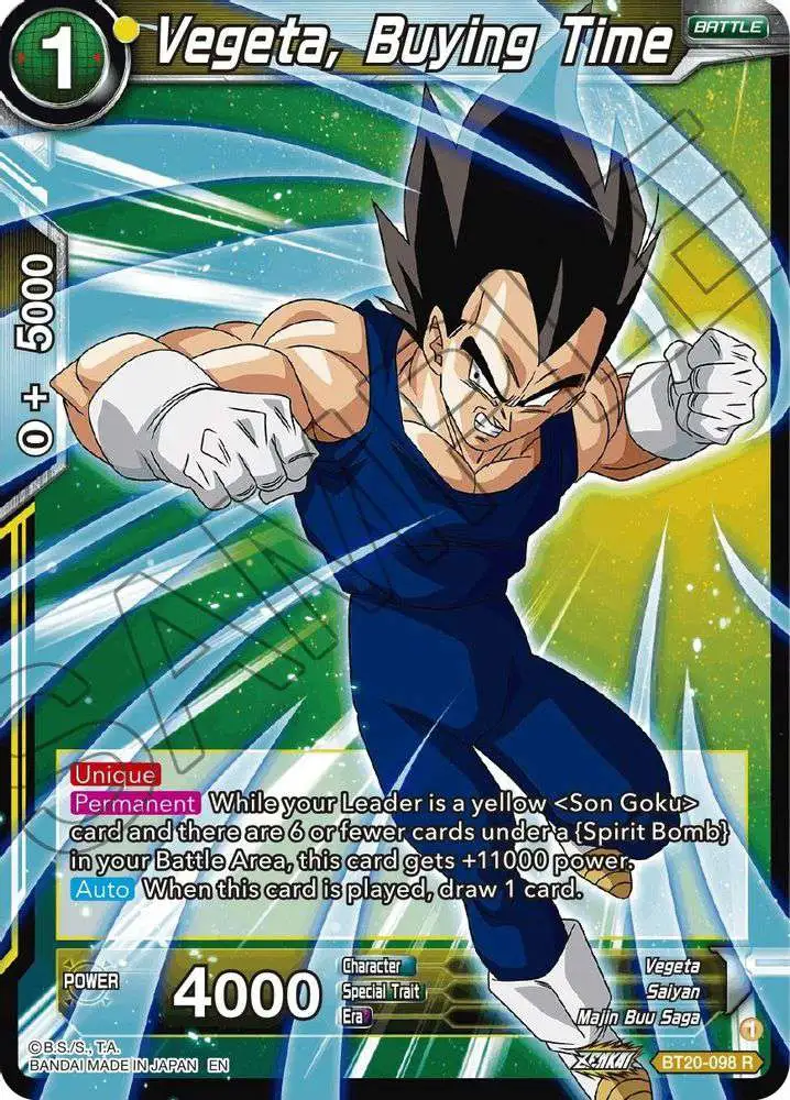 Dragon Ball Super Trading Card Game Power Absorbed Rare Vegeta, Buying Time BT20-098