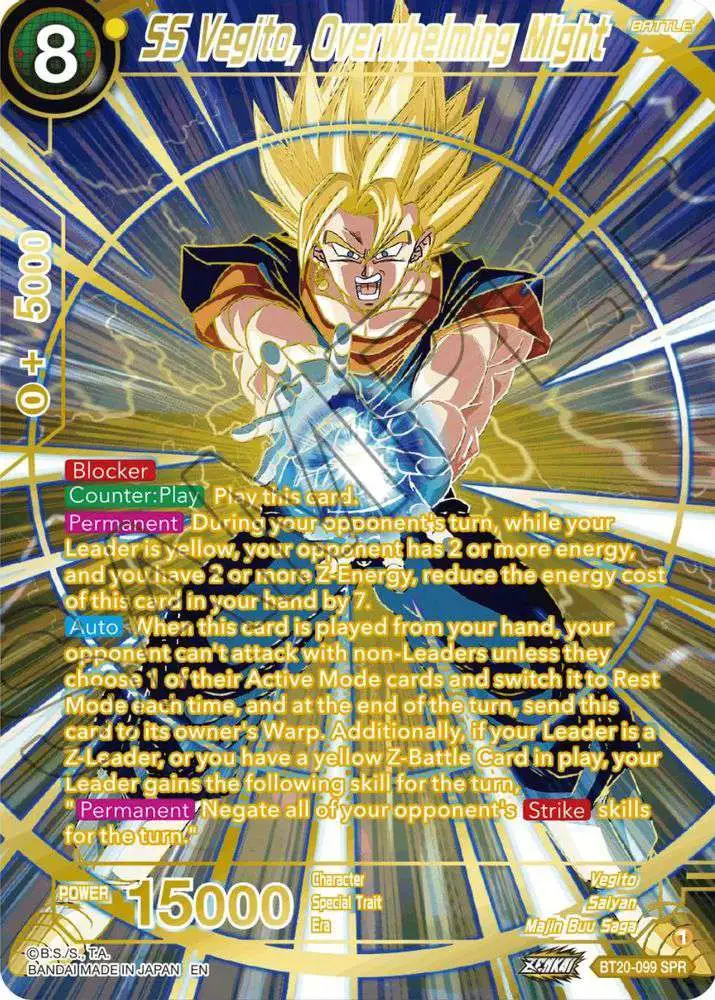 Dragon Ball Super Trading Card Game Power Absorbed Special Rare SS Vegito, Overwhelming Might BT20-099 [SPR]