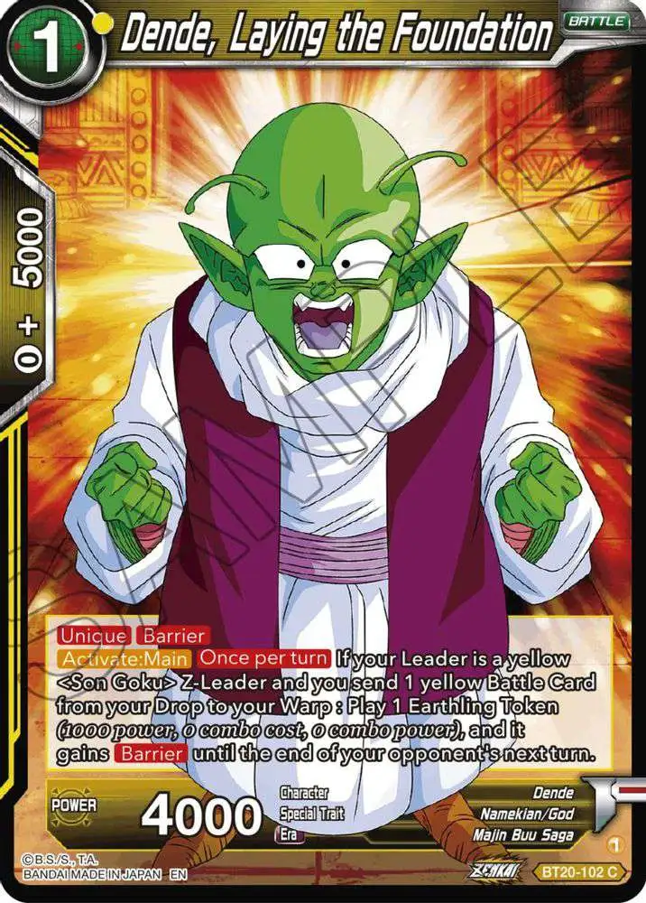 Dragon Ball Super Trading Card Game Power Absorbed Common Dende, Laying the Foundation BT20-102