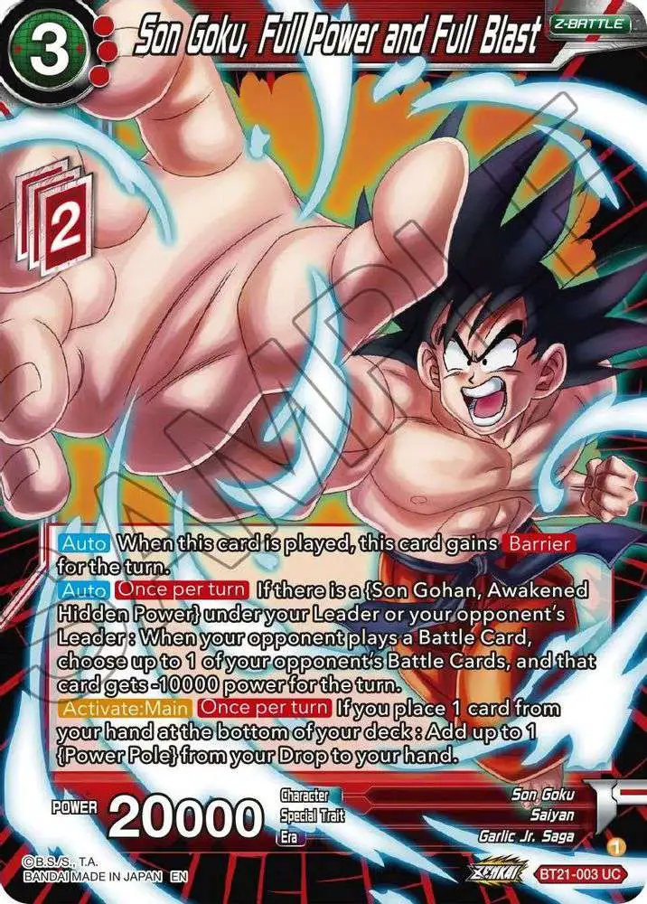 Dragon Ball Super Trading Card Game Wild Resurgence Single Card Uncommon  Son Goku, Full Power and Full Blast BT21-003 - ToyWiz