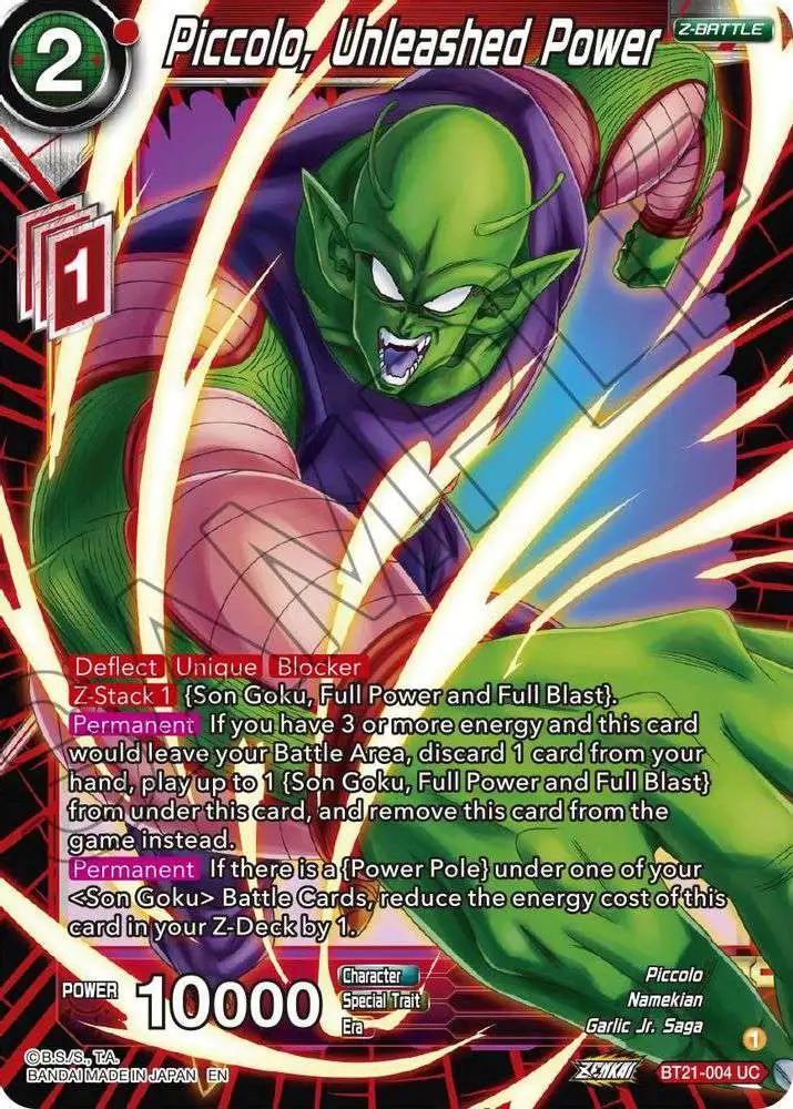 Dragon Ball Super Trading Card Game Wild Resurgence Uncommon Piccolo, Unleashed Power BT21-004