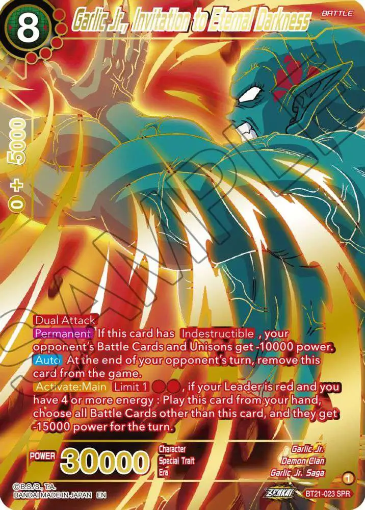 Dragon Ball Super Trading Card Game Wild Resurgence Single Card Special  Rare Garlic Jr., Invitation to Eternal Darkness BT21-023 - ToyWiz