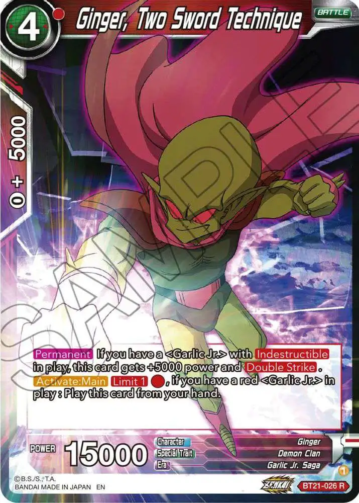 Dragon Ball Super Trading Card Game Wild Resurgence Rare Ginger, Two Sword Technique BT21-026