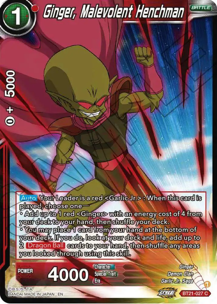 Dragon Ball Super Trading Card Game Wild Resurgence Common Ginger, Malevolent Henchman BT21-027