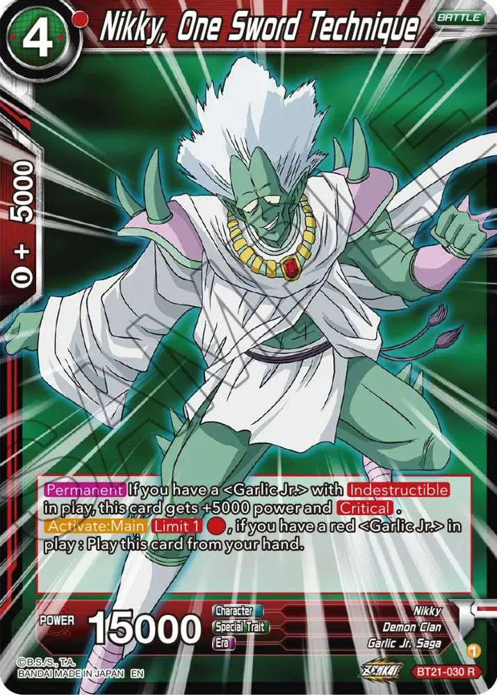Dragon Ball Super Trading Card Game Wild Resurgence Rare Nikky, One Sword Technique BT21-030