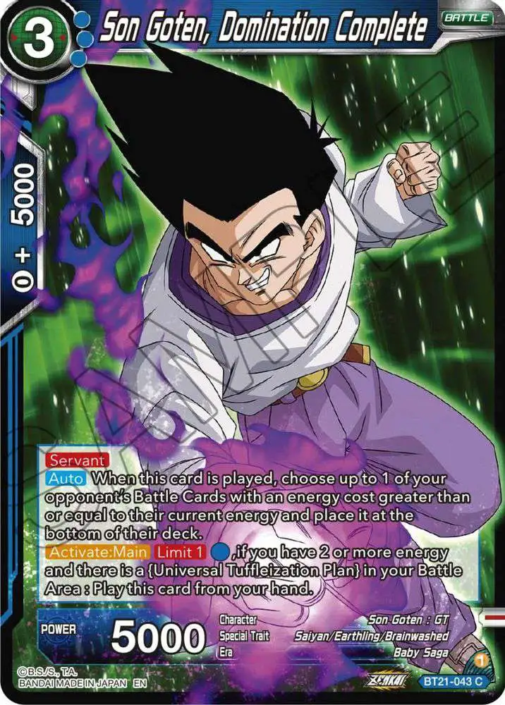 Dragon Ball Super Trading Card Game Wild Resurgence Common Son Goten, Domination Complete BT21-043