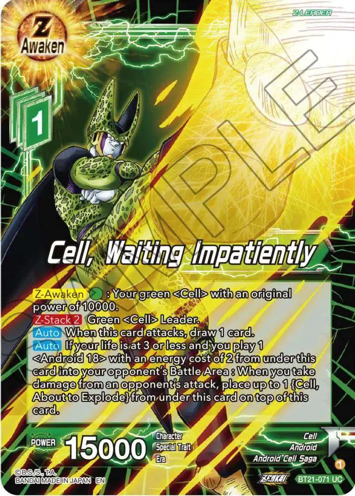 Dragon Ball Super Trading Card Game Wild Resurgence Uncommon Cell, Waiting Impatiently BT21-071