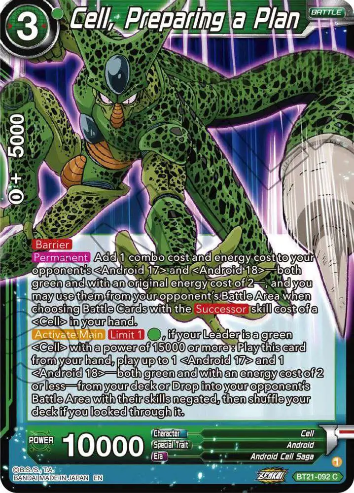 Dragon Ball Super Trading Card Game Wild Resurgence Common Cell, Preparing a Plan BT21-092
