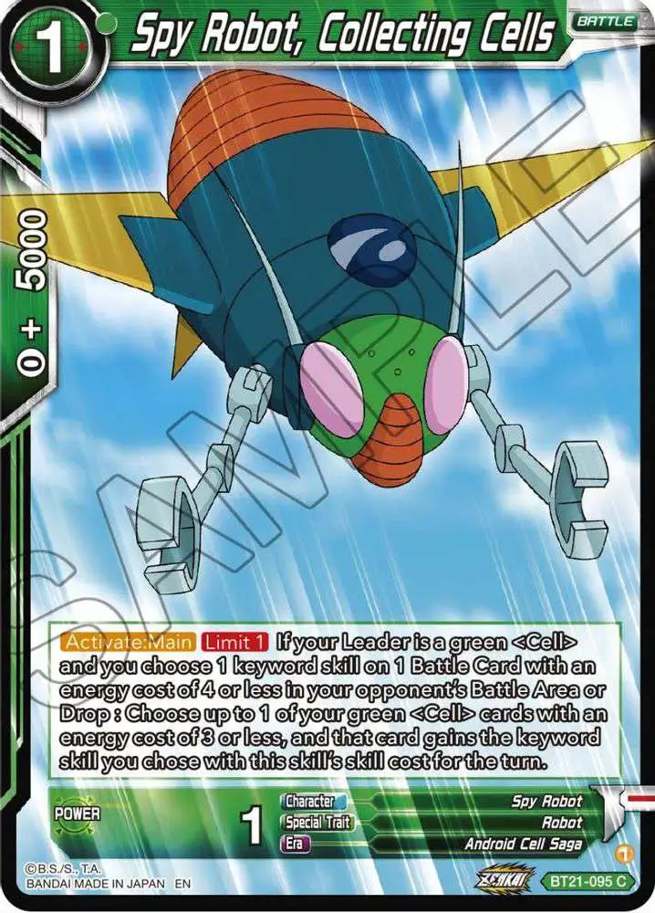 Dragon Ball Super Trading Card Game Wild Resurgence Common Spy Robot, Collecting Cells BT21-095