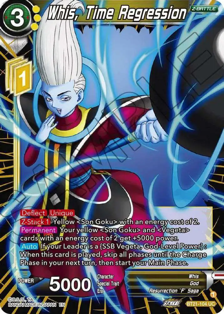 Dragon Ball Super Trading Card Game Wild Resurgence Uncommon Whis, Time Regression BT21-104