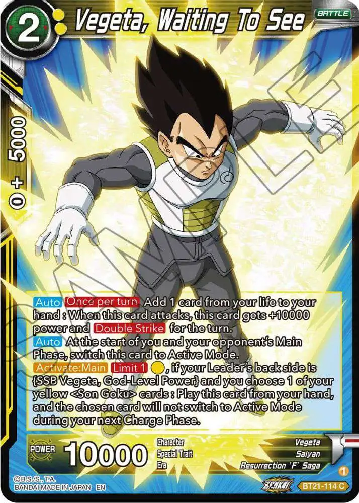 Dragon Ball Super Trading Card Game Wild Resurgence Common Vegeta, Waiting To See BT21-114