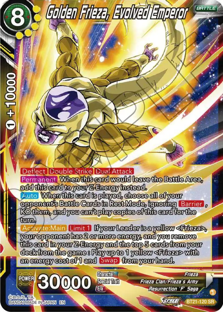 Dragon Ball Super Trading Card Game Wild Resurgence Super Rare Golden Frieza, Evolved Emperor BT21-120