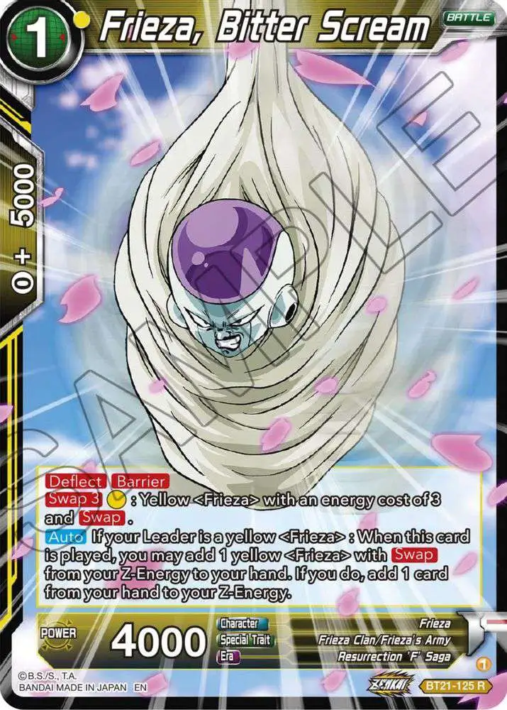 Dragon Ball Super Trading Card Game Wild Resurgence Rare Frieza, Bitter Scream BT21-125