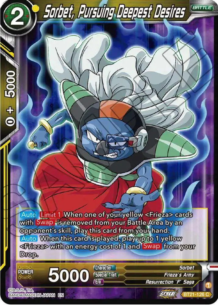 Dragon Ball Super Trading Card Game Wild Resurgence Common Sorbet, Pursuing Deepest Desires BT21-126