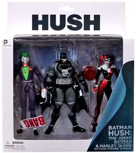 DC Collectibles Batman Hush Joker Harley Quinn & Stealth Batman 3 Figure Pack for sale online 