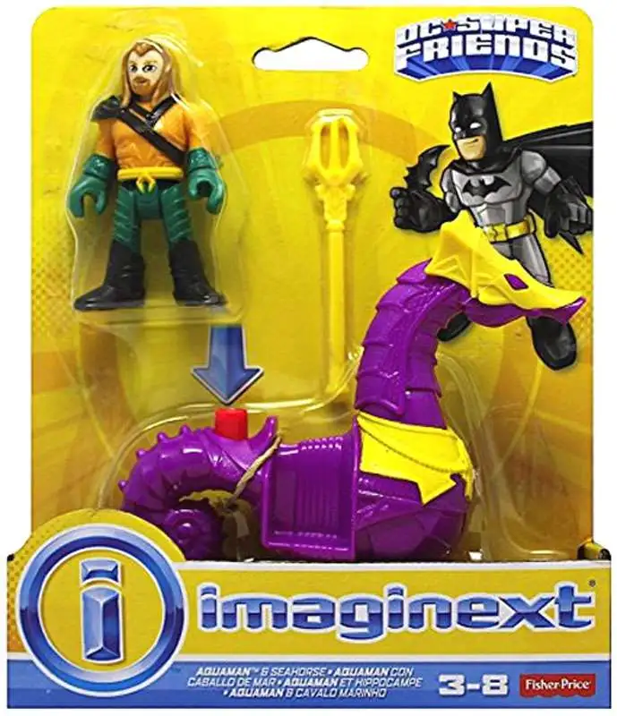 NEW Fisher Price DC Super Friends Batman Imaginext Aquaman & Seahorse Figure 
