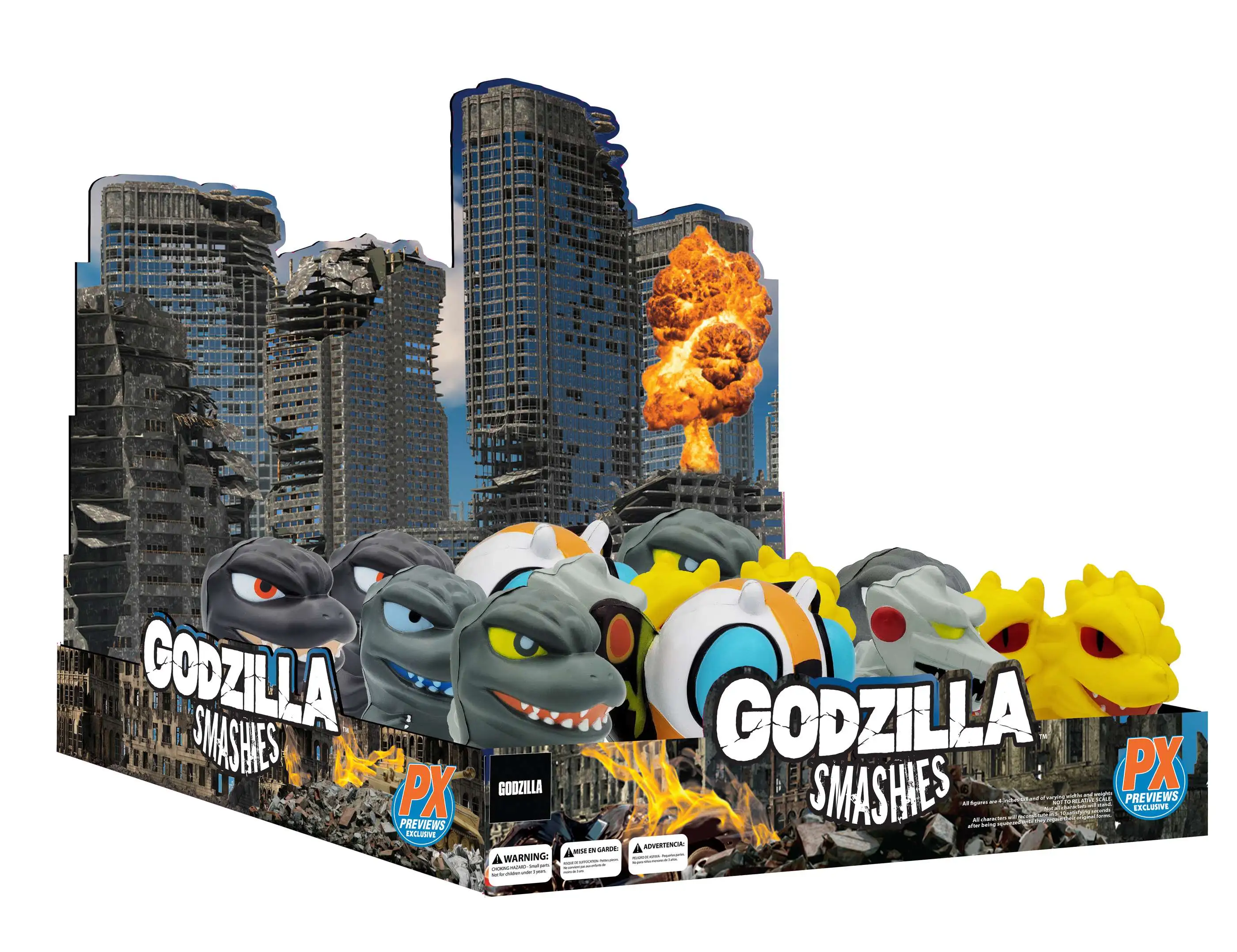 Godzilla Smashies Stress Ball Godzilla Exclusive 4 Squeeze Toy Display 12  Pieces Surreal Entertainment - ToyWiz