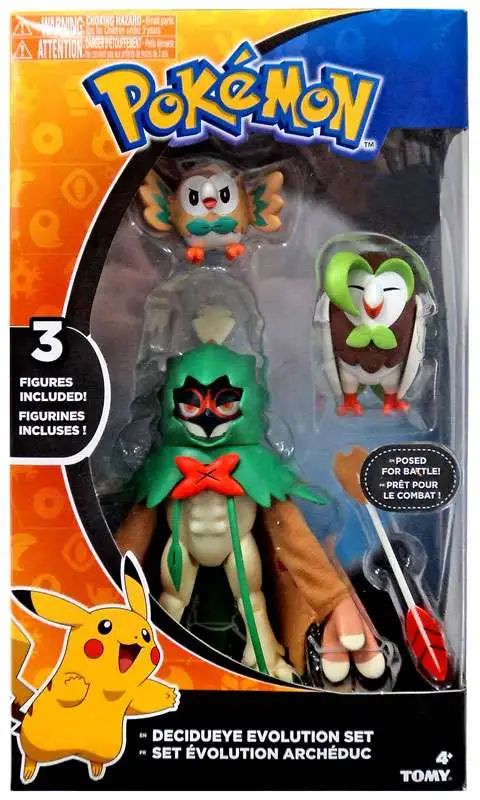 Pokemon Evolution Set Decidueye, Dartrix & Rowlet Exclusive Figure 3-Pack [Damaged Package]