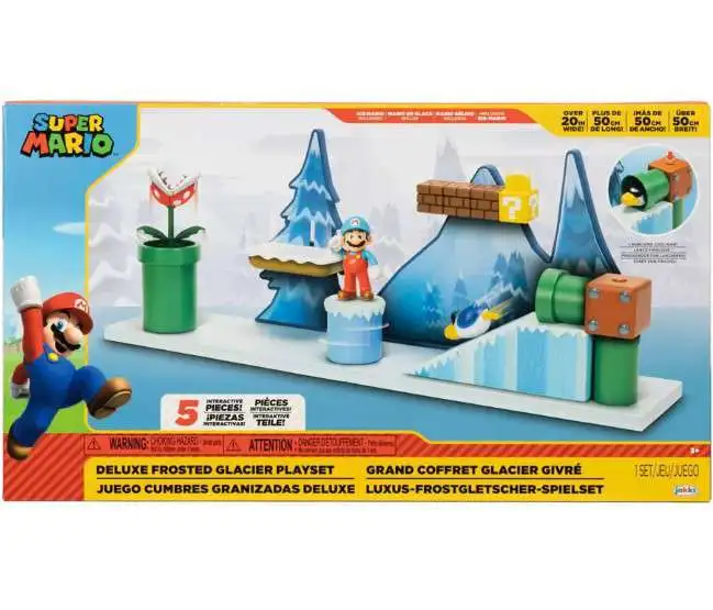 World of Nintendo Super Mario DELUXE Frosted Glacier Exclusive 2.5-Inch Playset [Includes Ice Mario Figure!]