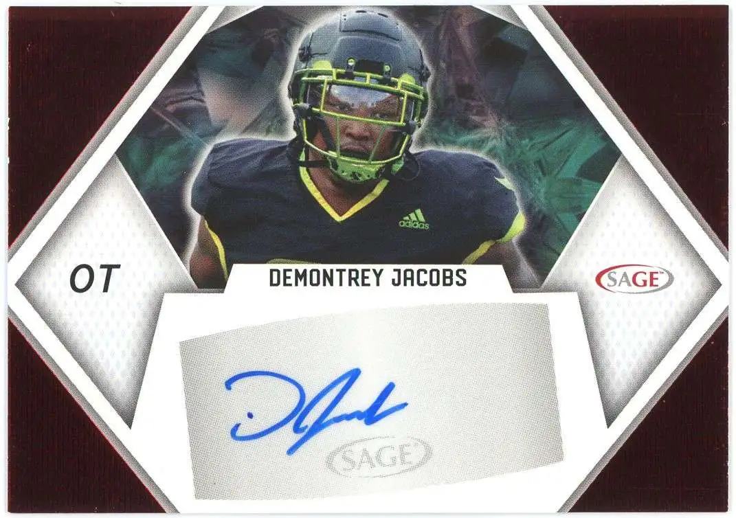 NFL Sage Collectibles 2023 Red Demontrey Jacobs A-DJ [Autograph]