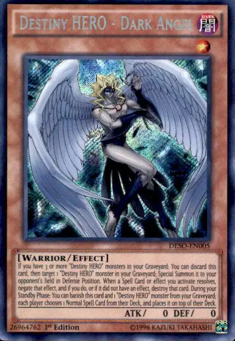 YuGiOh Destiny Soldiers Secret Rare Destiny HERO - Dark Angel DESO-EN005