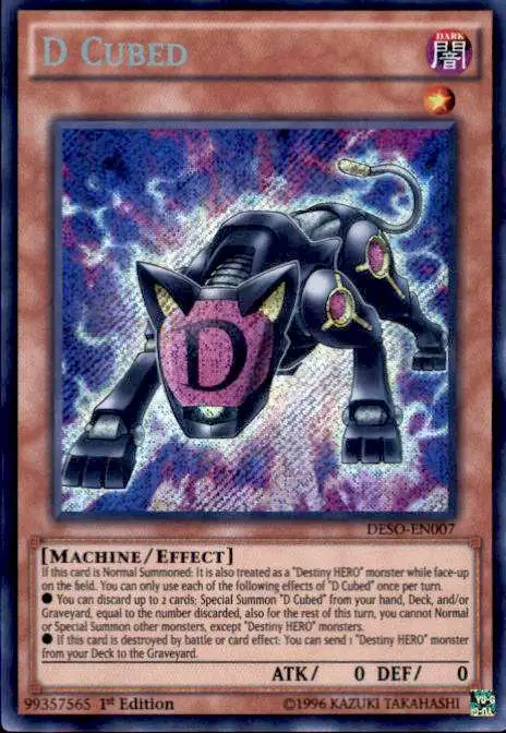 YuGiOh Destiny Soldiers Secret Rare D Cubed DESO-EN007