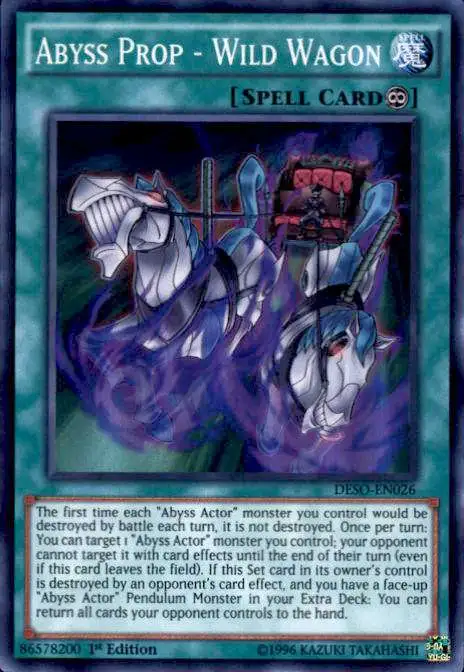 YuGiOh Destiny Soldiers Super Rare Abyss Prop - Wild Wagon DESO-EN026