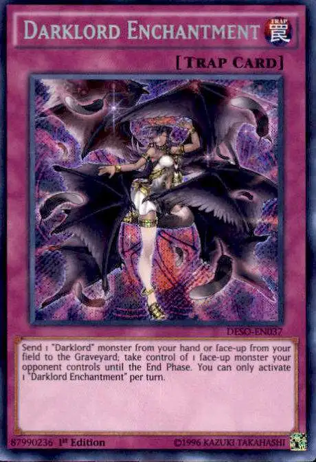 YuGiOh Destiny Soldiers Secret Rare Darklord Enchantment DESO-EN037